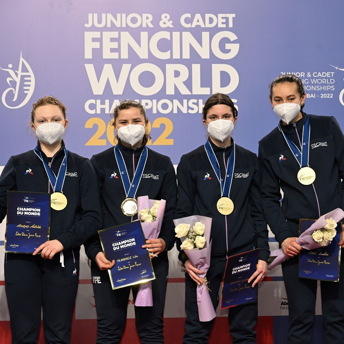 France claimed gold in the women's junior team sabre discipline in Dubai ©FIE