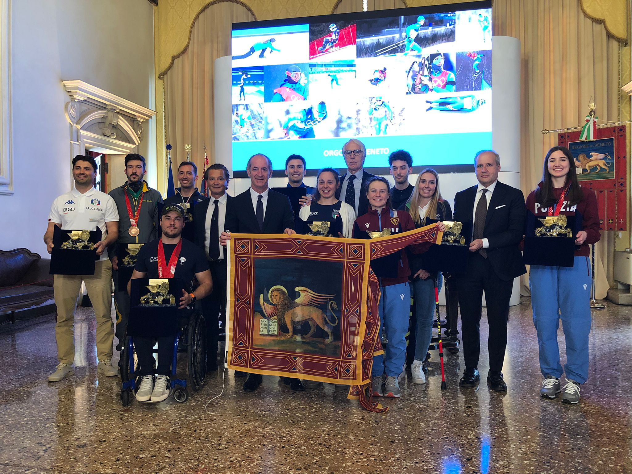 Olympians and Paralympians from Veneto were honoured at a reception hosted by the Governor ©Veneto Region