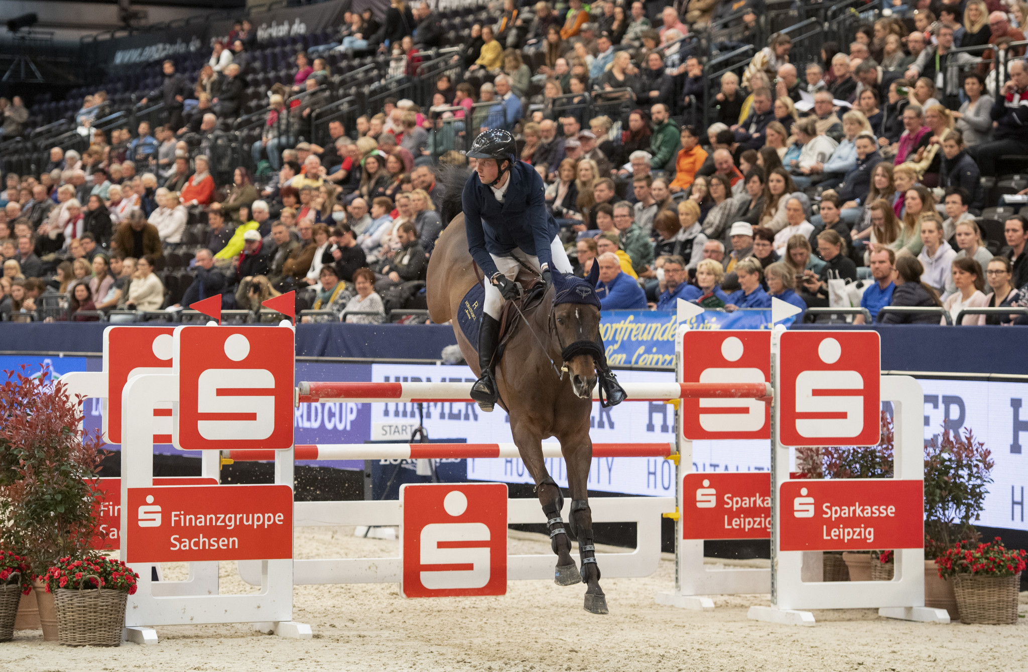 Martin Fuchs won the opening day of competition at the Jumping World Cup in Leipzig ©FEI
