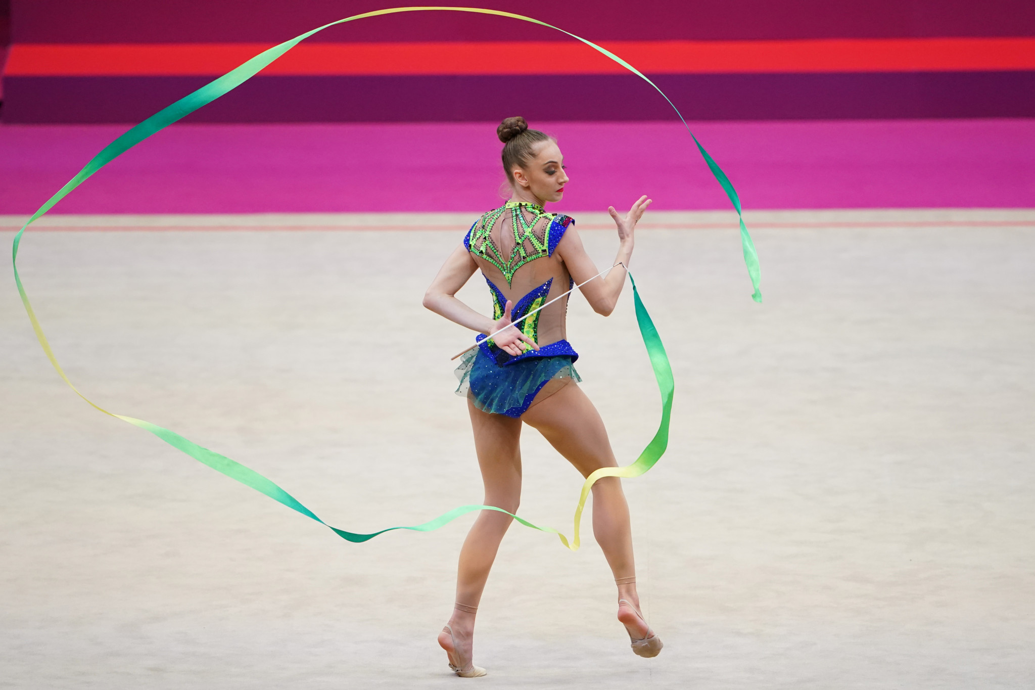 Bulgaria's Boryana Kaleyn took the lead on home soil with a total score of 64.100 at the Rhythmic Gymnastics World Cup in Sofia ©Getty Images