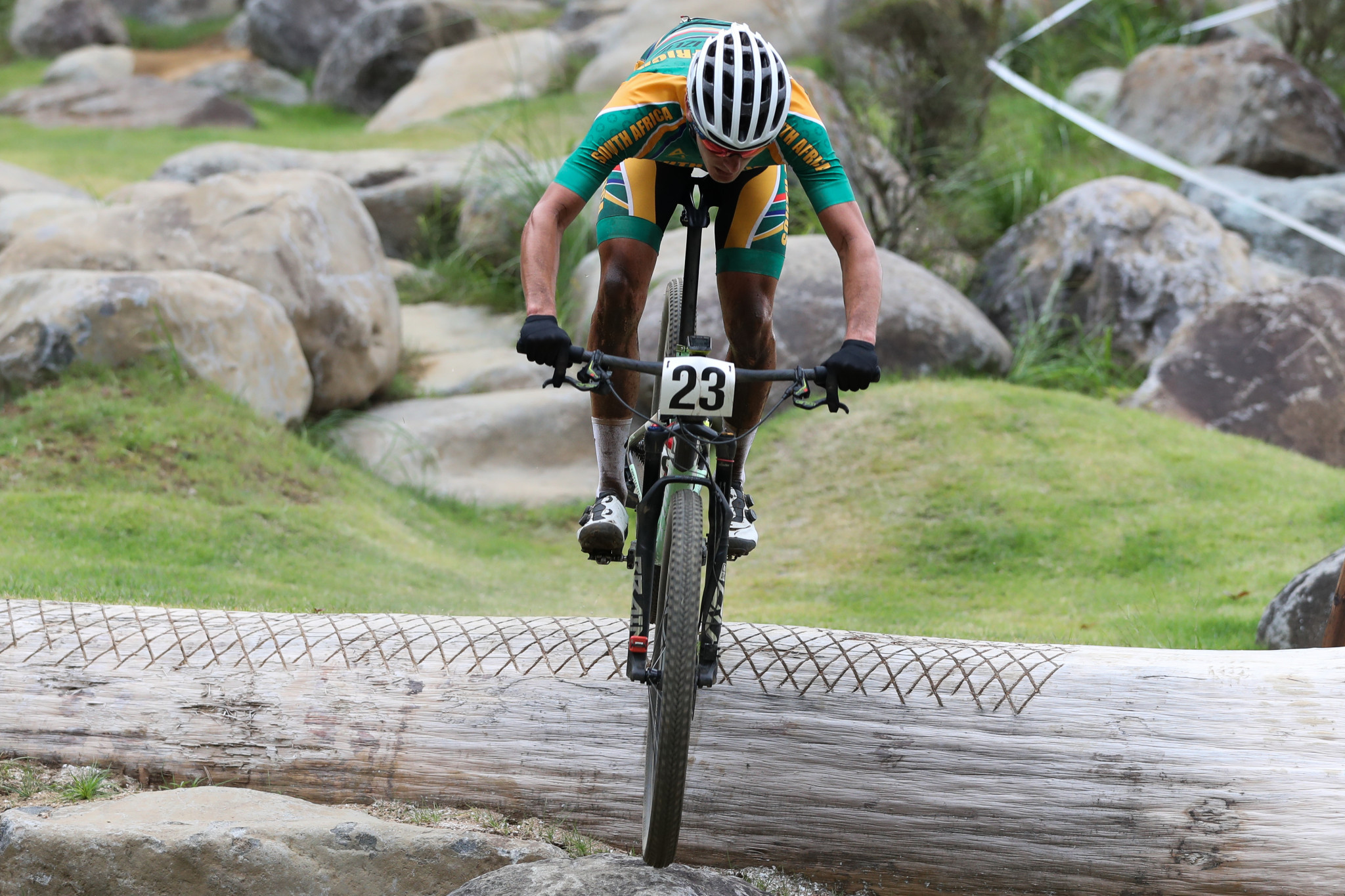 Alan Hatherly of South Africa won the first UCI Mountain Bike World Cup short track race of the season ©Getty Images