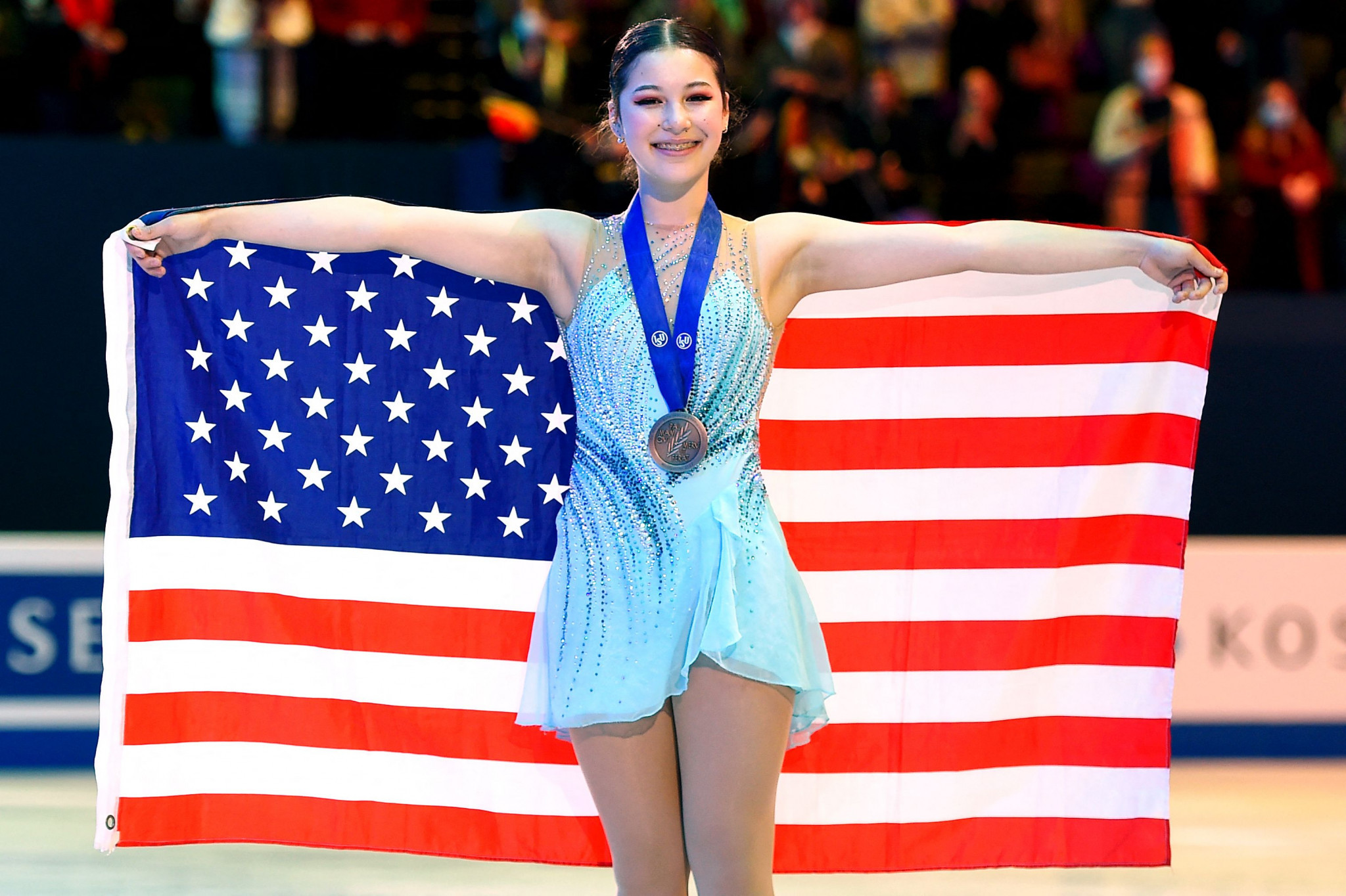 Alysa Liu won bronze in the women's singles at the World Figure Skating Championships last month ©Getty Images