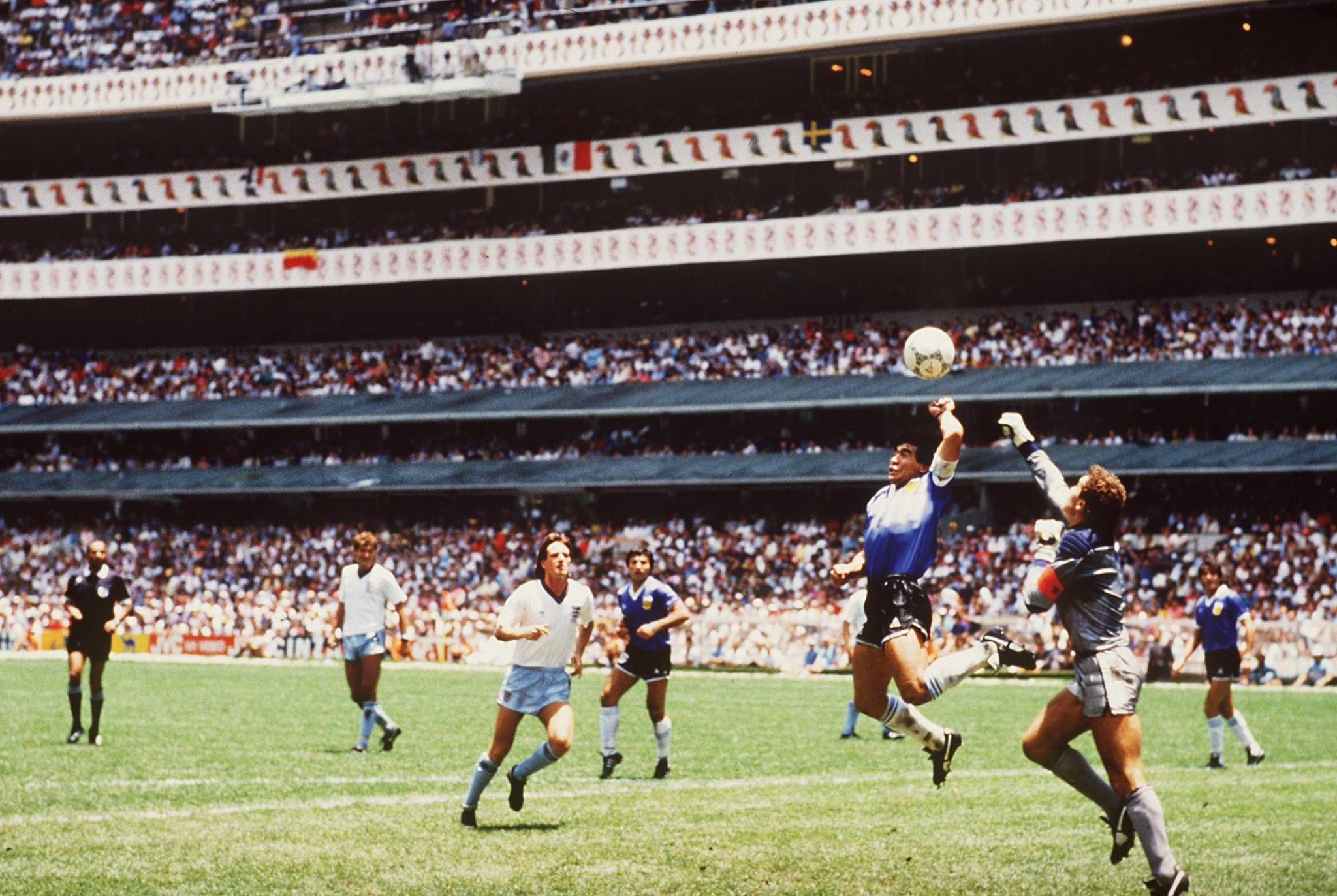 Diego Maradona infamously scored a goal with his hand in the 1986 World Cup quarter-final ©Getty Images