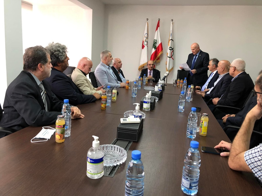 Lebanon Minister of Sport Kallas visits NOC headquarters to discuss development of sport