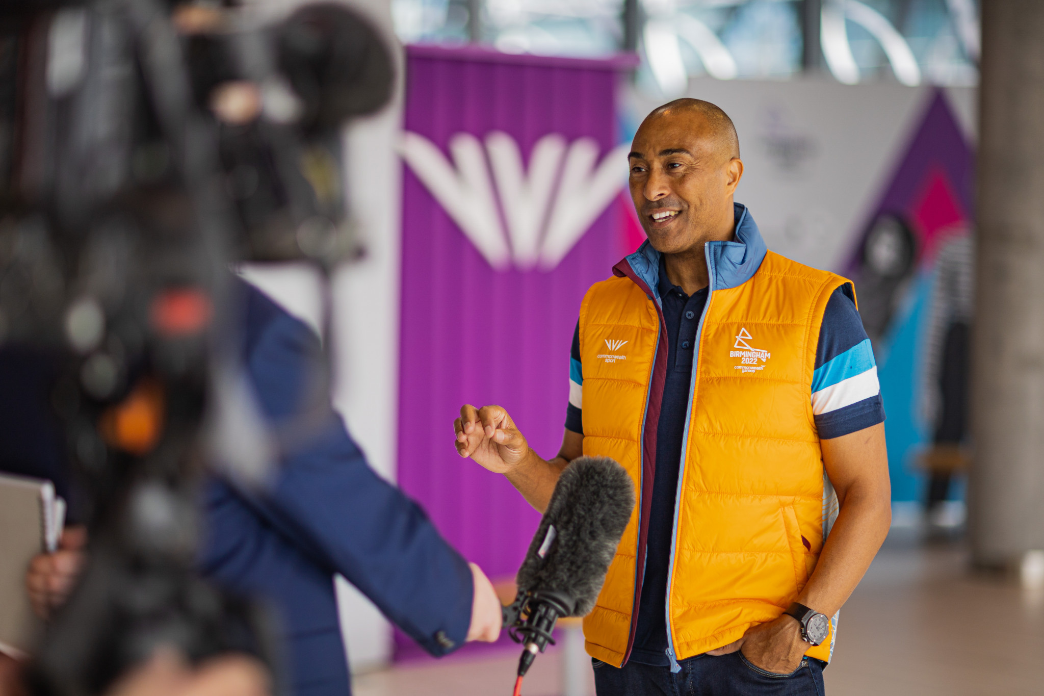 Double Commonwealth Games gold medallist Colin Jackson was present at the launch as he has been supporting the volunteering campaign since June 2021 ©Birmingham 2022