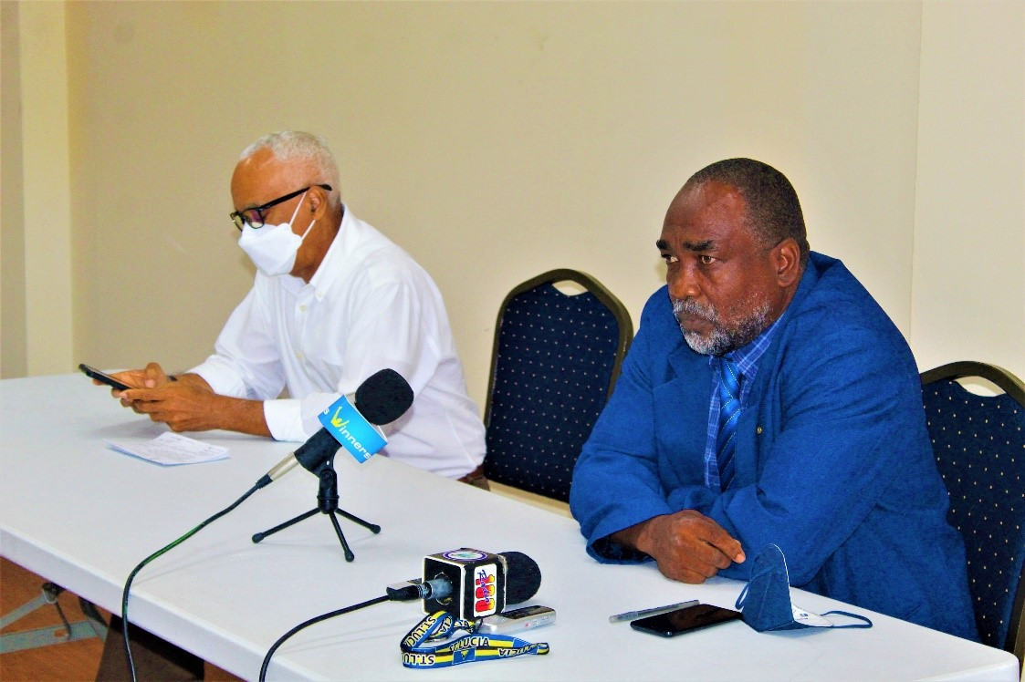 SLOC President Alfred Emmanuel, right, reiterated his call for member federations to find new sources of revenue ©SLOC