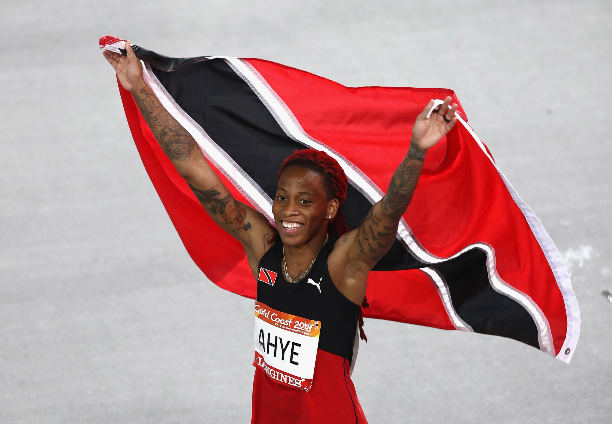 Michelle-Lee Ahye won the women's 100 metres title at Gold Coast 2018 ©Getty Images