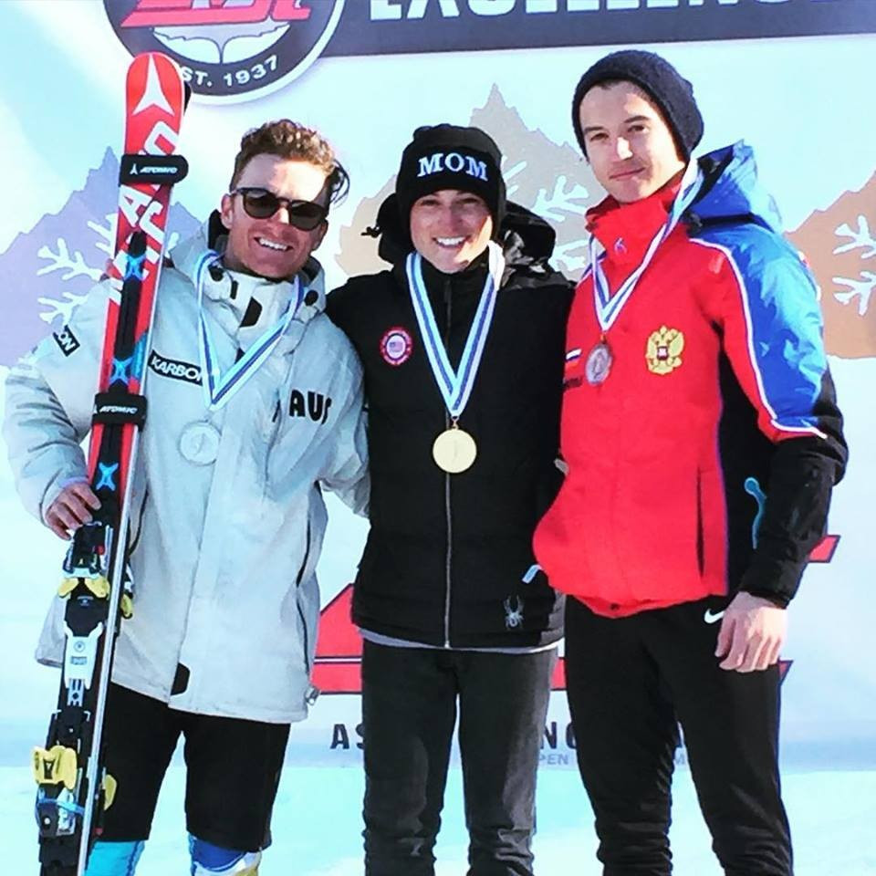 Thomas Walsh (centre) claimed a maiden World Cup victory  in Aspen ©Thomas Walsh/Instagram