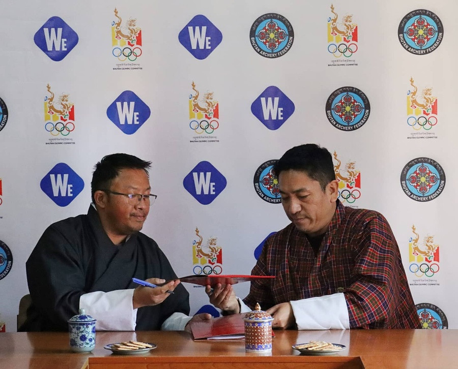 The Bhutan Archery Federation and Woezer Events signed a Memorandum of Understanding to organise the Bhutan Grand Prix ©Bhutan NOC
