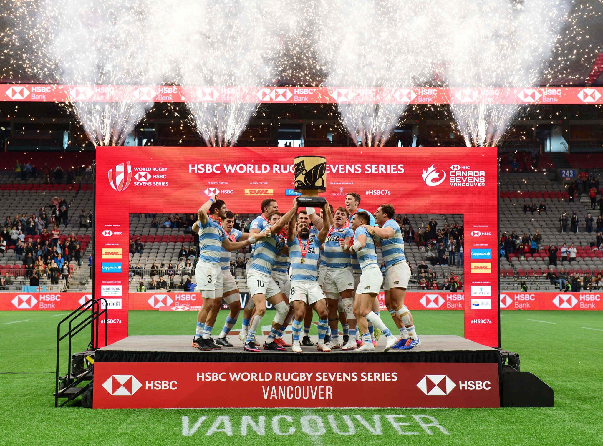Argentina avenged an Olympic semi-final defeat to Fiji at Tokyo 2020 to win their first World Rugby Sevens Series event since 2009 ©Getty Images
