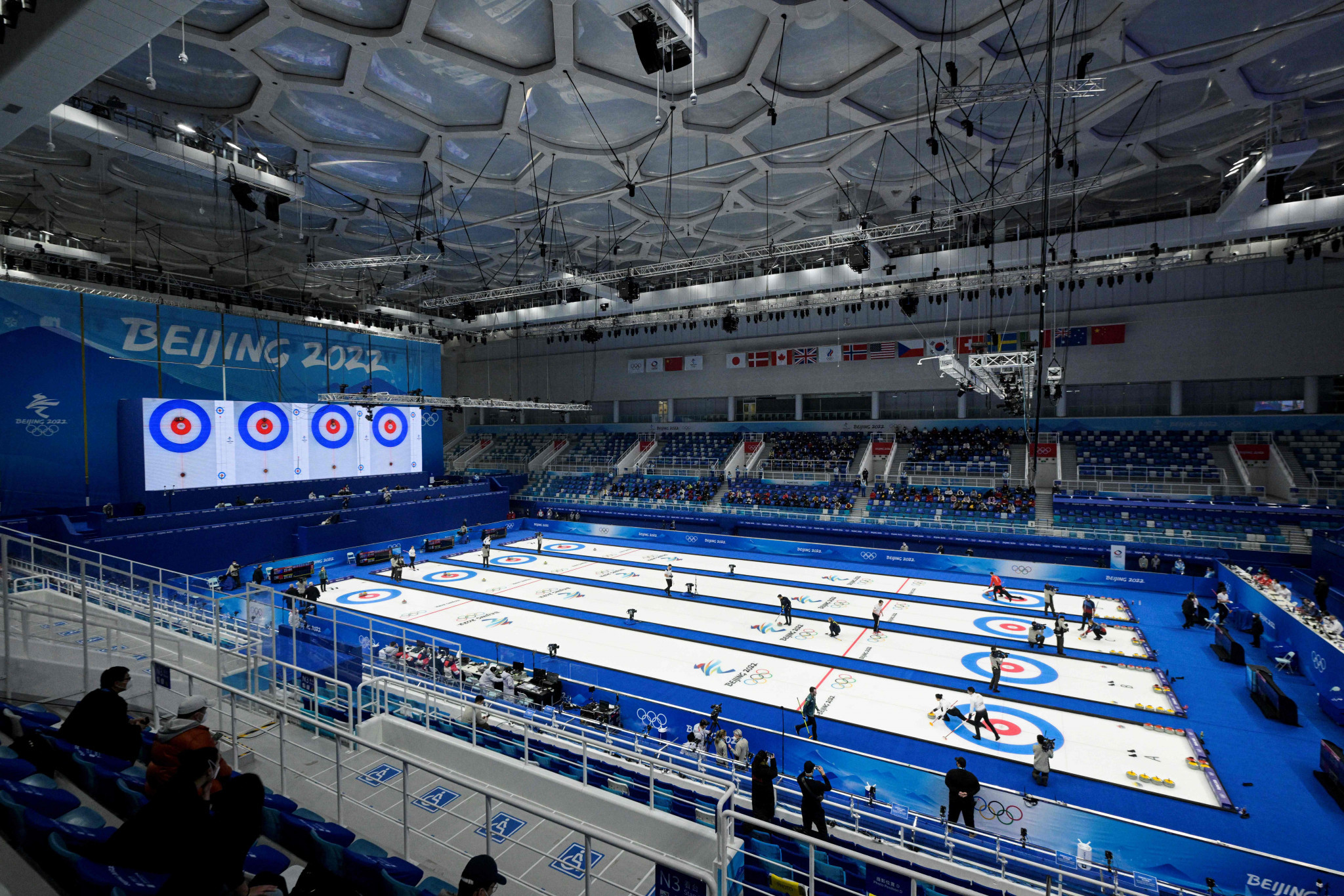 The National Aquatics Centre opened to the public for a tour and curling experience package ©Getty Images