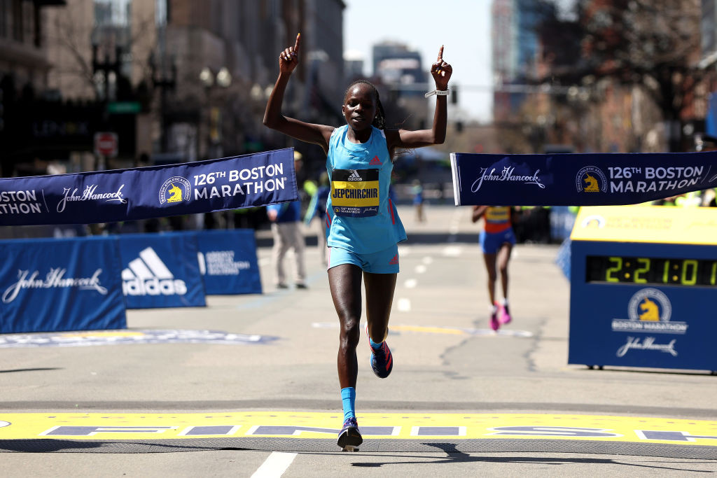 Olympic champion Peres Jepchirchir won the women’s title at the 126th Boston Marathon ©Getty Images