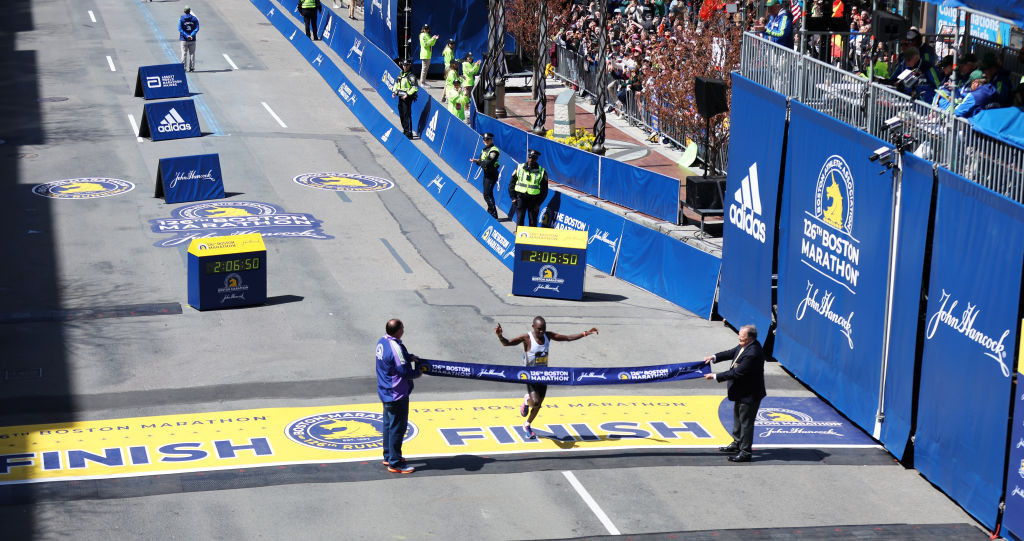 Kenya's Evans Chebet earned his first major marathon title in Boston ©Getty Images
