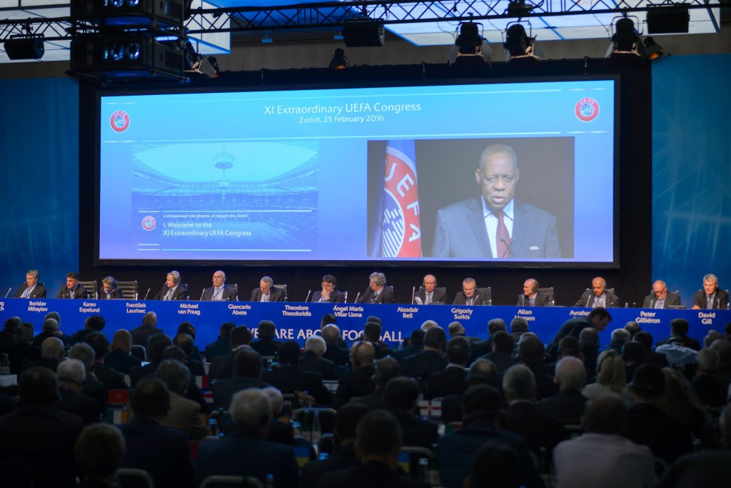 Each of the five candidates were given the chance to speak at UEFA's Extraordinary Congress