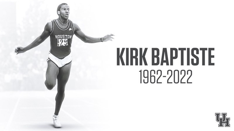 Kirk Baptiste was part of a legendary sprint group at the University of Houston, which also included Carl Lewis and Leroy Burrell ©University of Houston