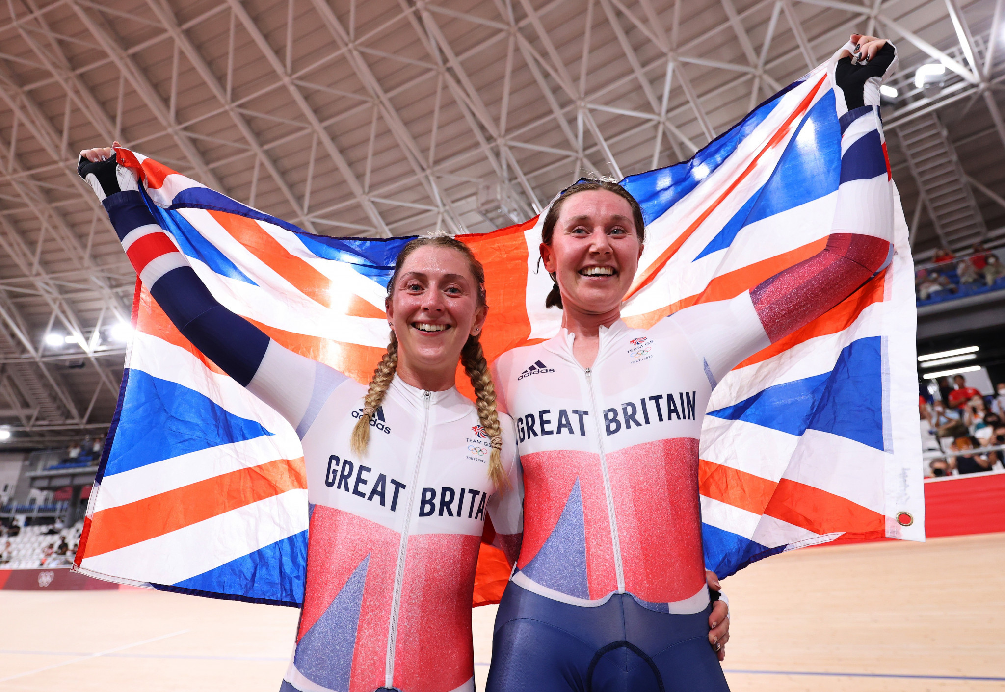 Dame Laura Kenny, left, and Katie Archibald are due to feature in Glasgow after winning women's madison gold at Tokyo 2020 ©Getty Images