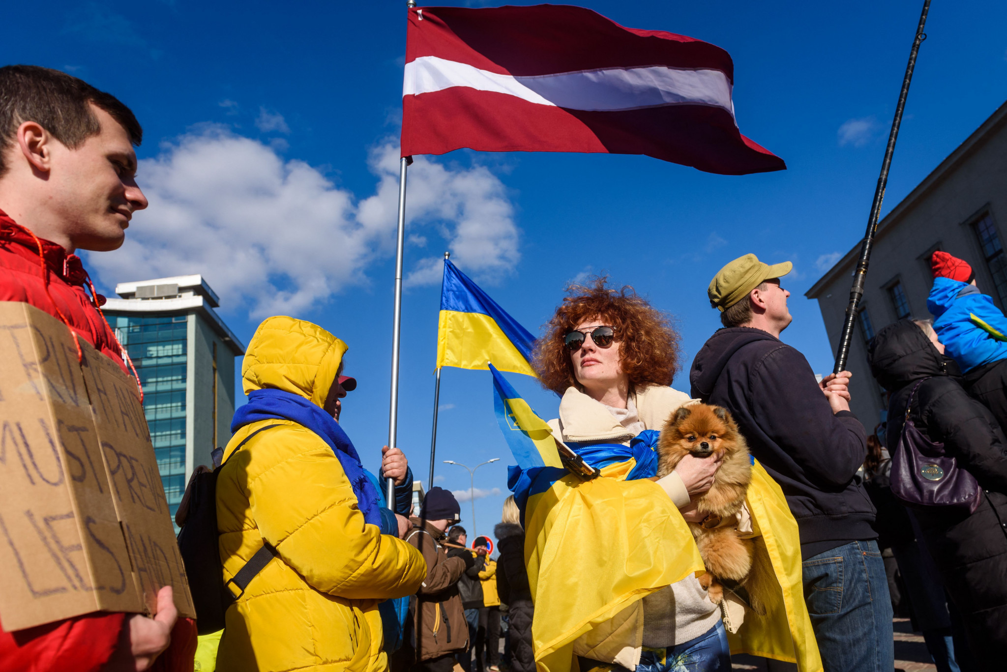 Latvians are showing solidarity with Ukraine in a letter signed by dozens of sports journalists ©Getty Images