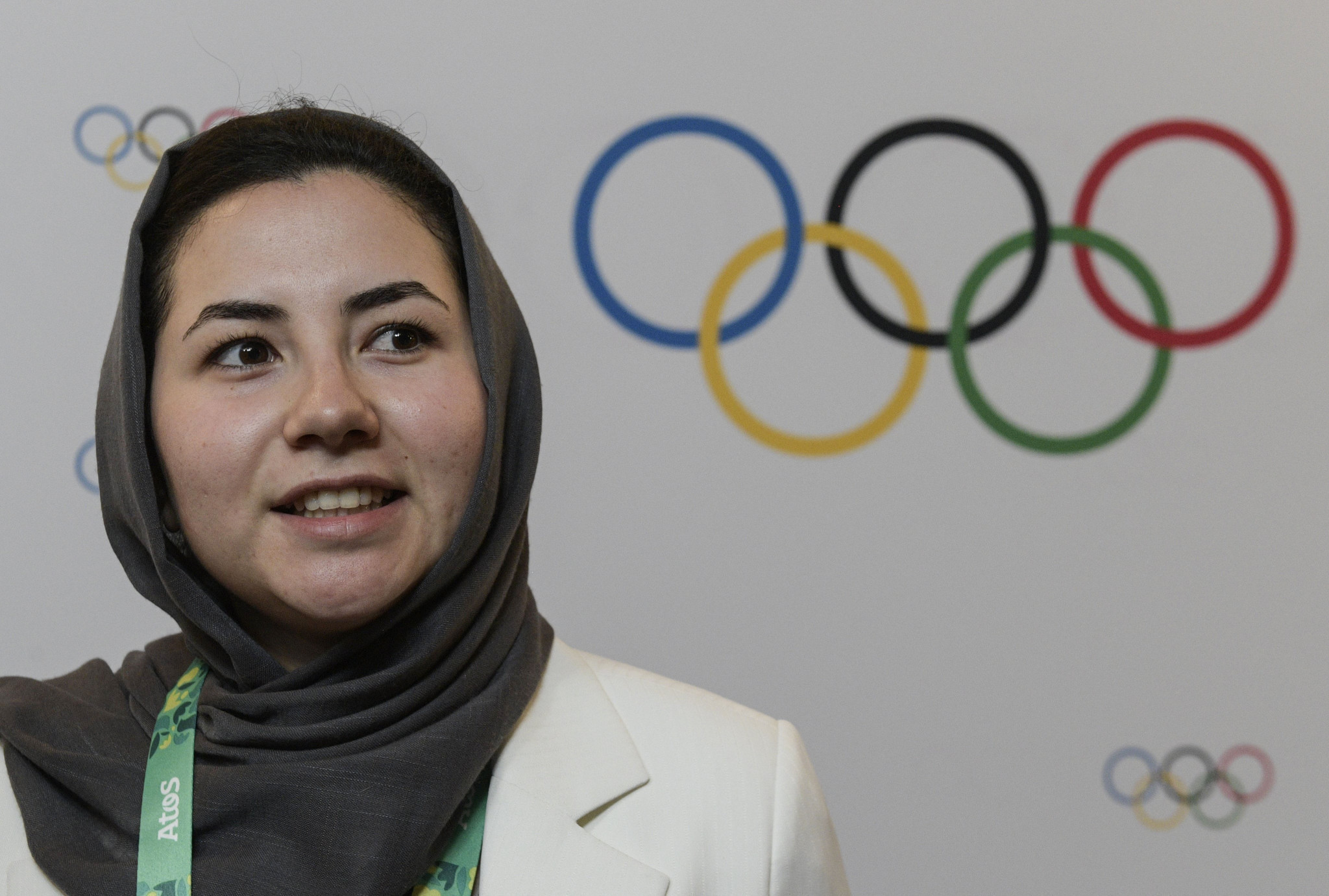 Afghan IOC member Samira Asghari was among the delegation who visited the athletes from Ukraine and Afghanistan at the UCI World Cycling Centre ©Getty Images