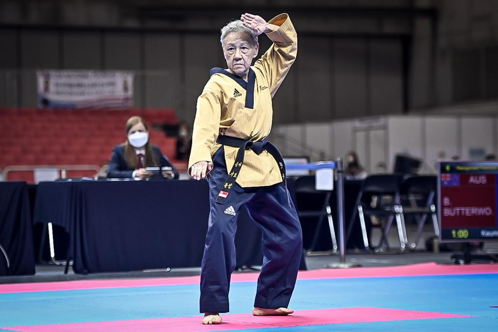 Linda Sim won the recognised women's individual over-65 title at the World Taekwondo Poomsae Championships ©World Taekwondo