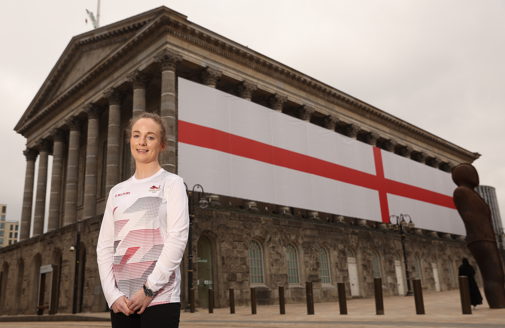 Wheelchair basketballer Siobhan Fitzpatrick of Team England was present at Birmingham Town Hall today ©Getty Images