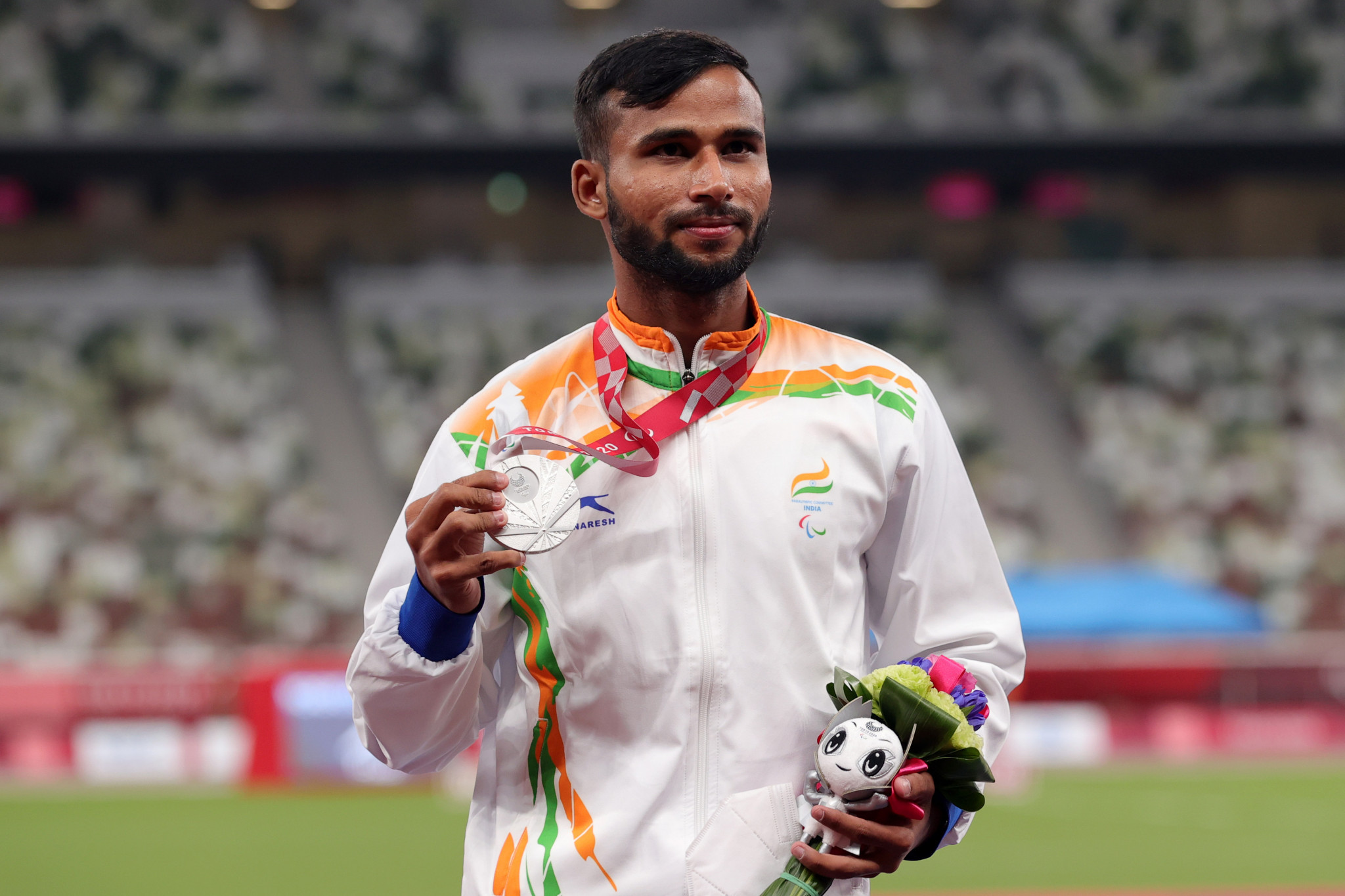 Praveen Kumar of India bagged a silver in the T64 high jump event at the Tokyo 2020 Paralympic Games ©Getty Images