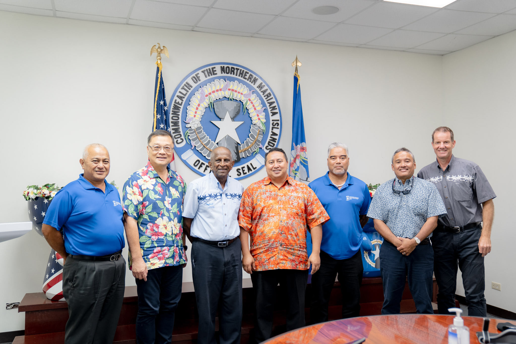 PGC President Vidhya Lakhan, third from left, met with delegates in Northern Mariana Islands for Pacific Mini Games ©PGC