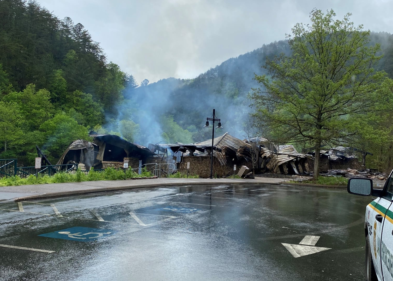 The Ocoee Whitewater Center in Tennessee has burned down following a fire ©Facebook/U.S. Forest Service Cherokee National Forest