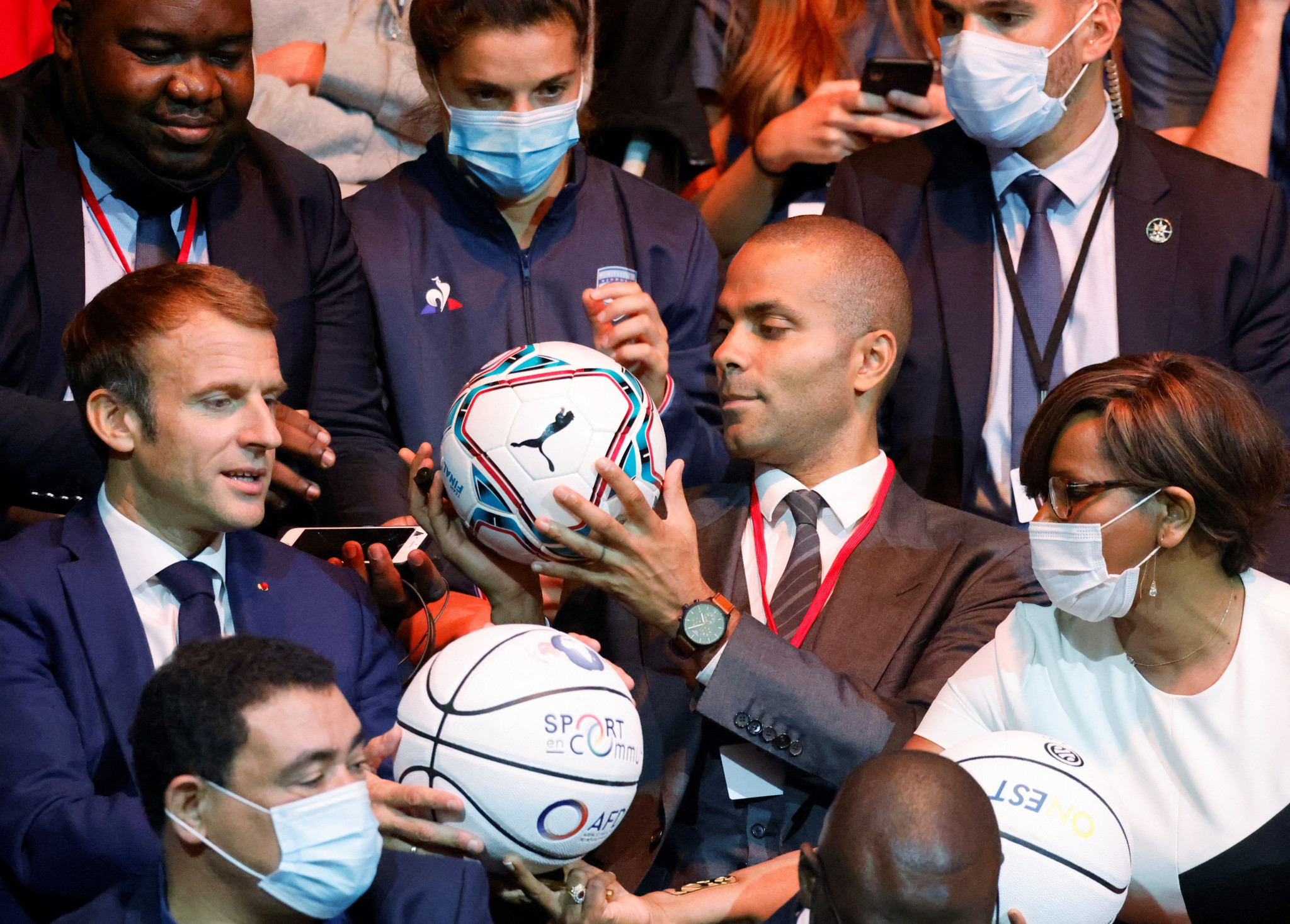 Tony Parker has been seen alongside French President Emmanuel Macron in several events  ©Getty Images 