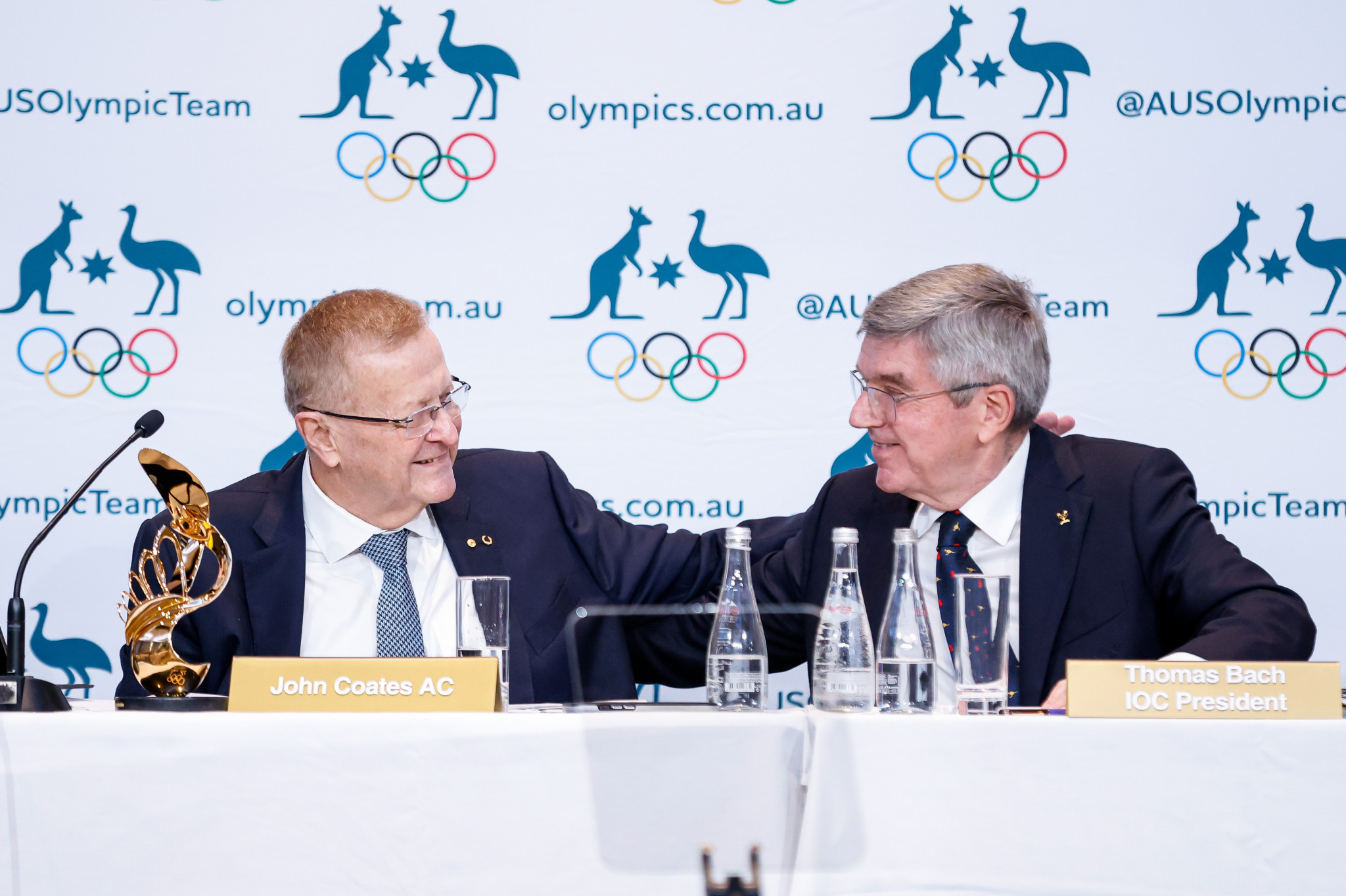 IOC President Thomas Bach claimed John Coates had left big shoes to fill after ending his 32-year spell as head of the AOC ©Getty Images