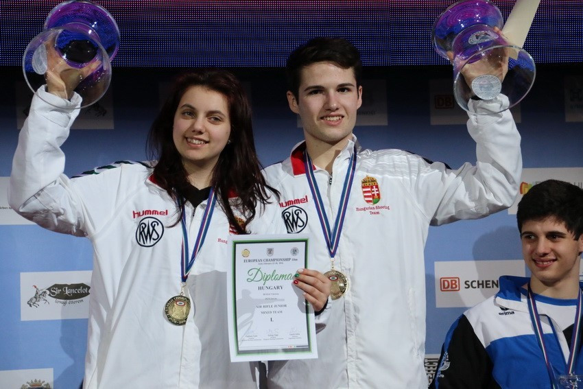 Hungary claimed mixed team golds in pistol and rifle competitions ©ESC