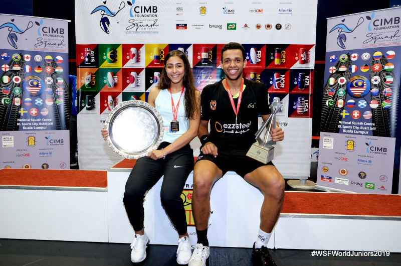 Egyptians Hania El-Hammamy and Mostafa Asal are the defending World Squash Federation women's and men's junior world champions ©World Squash Federation