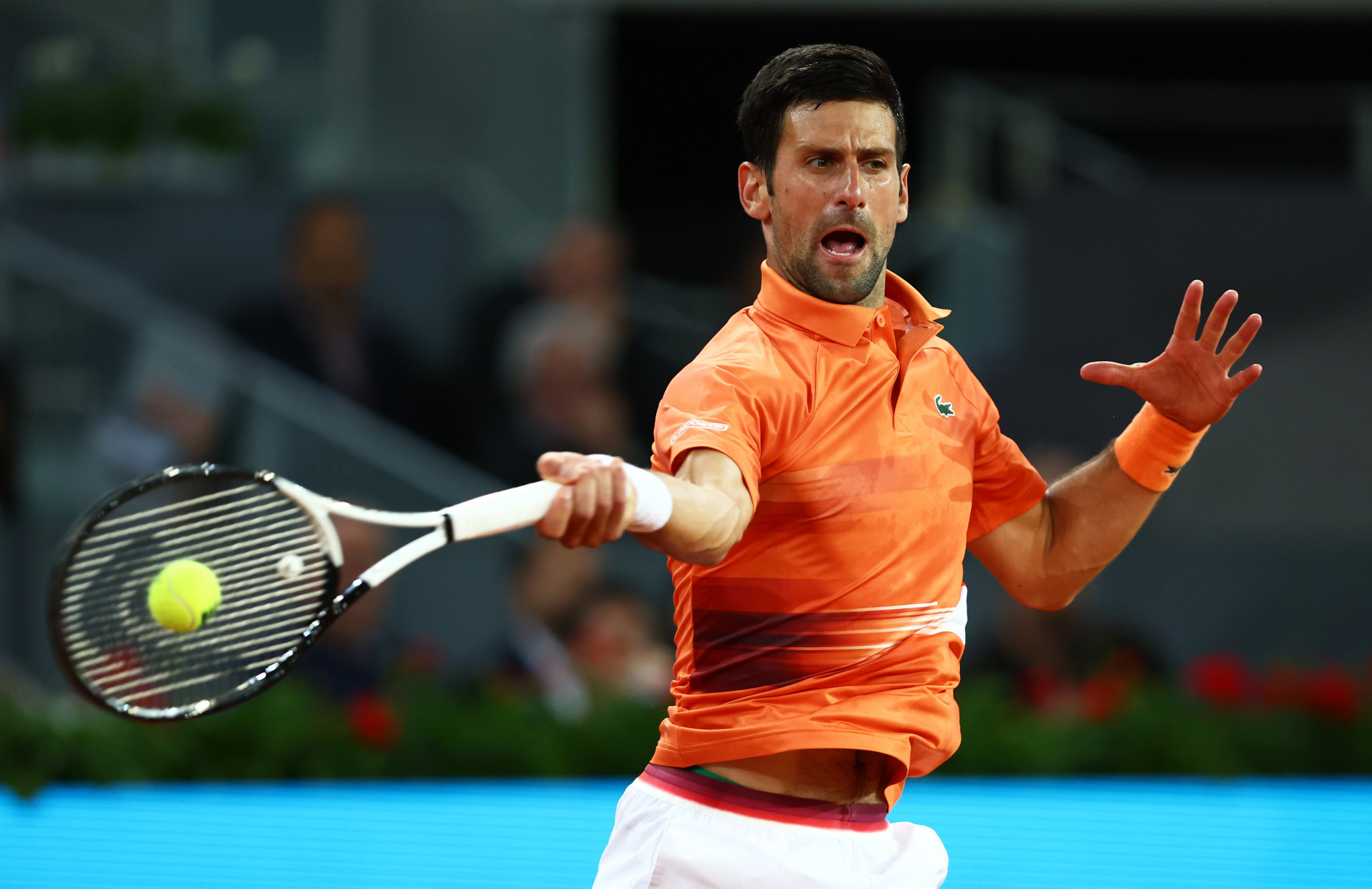 Men's top seed Novak Djokovic extended his winning record against Gael Monfils to 18-0 at the Madrid Open ©Getty Images