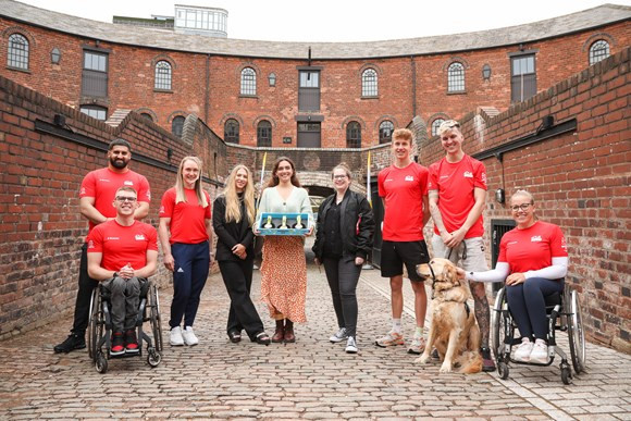 The medals were showcased outside Birmingham's Roundhouse following their journey by narrowboat along the city's canal network ©Lensi Photography