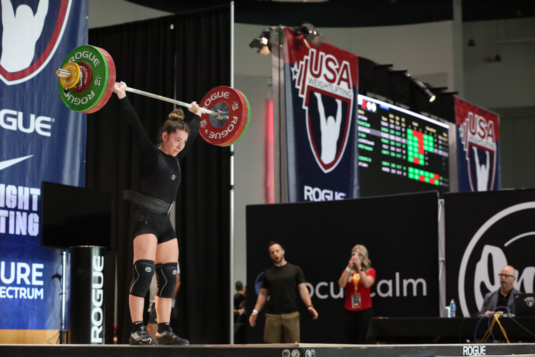 Katie Estep of the United States took silver behind Guillen in the women's 59kg category ©USA Weightlifting