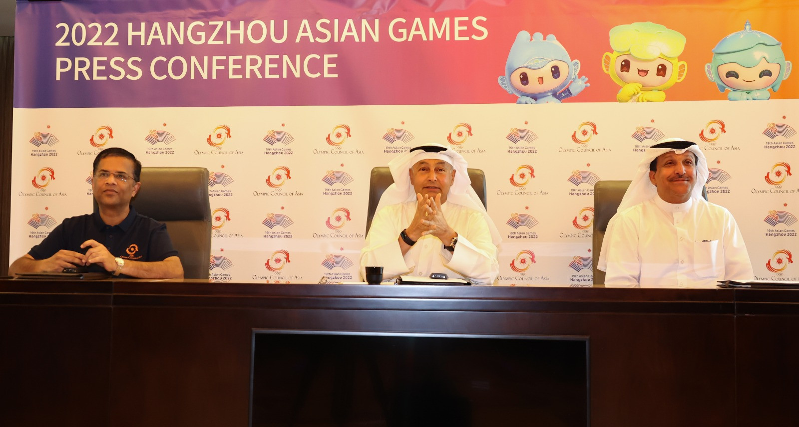 The OCA and HAGOC held a joint press conference to launch an international Asian Games Fun Run ©OCA