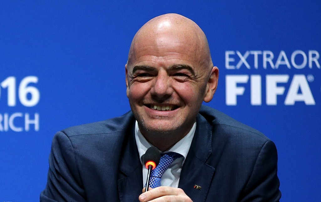 Gianni Infantino is all smiles after being elected FIFA President