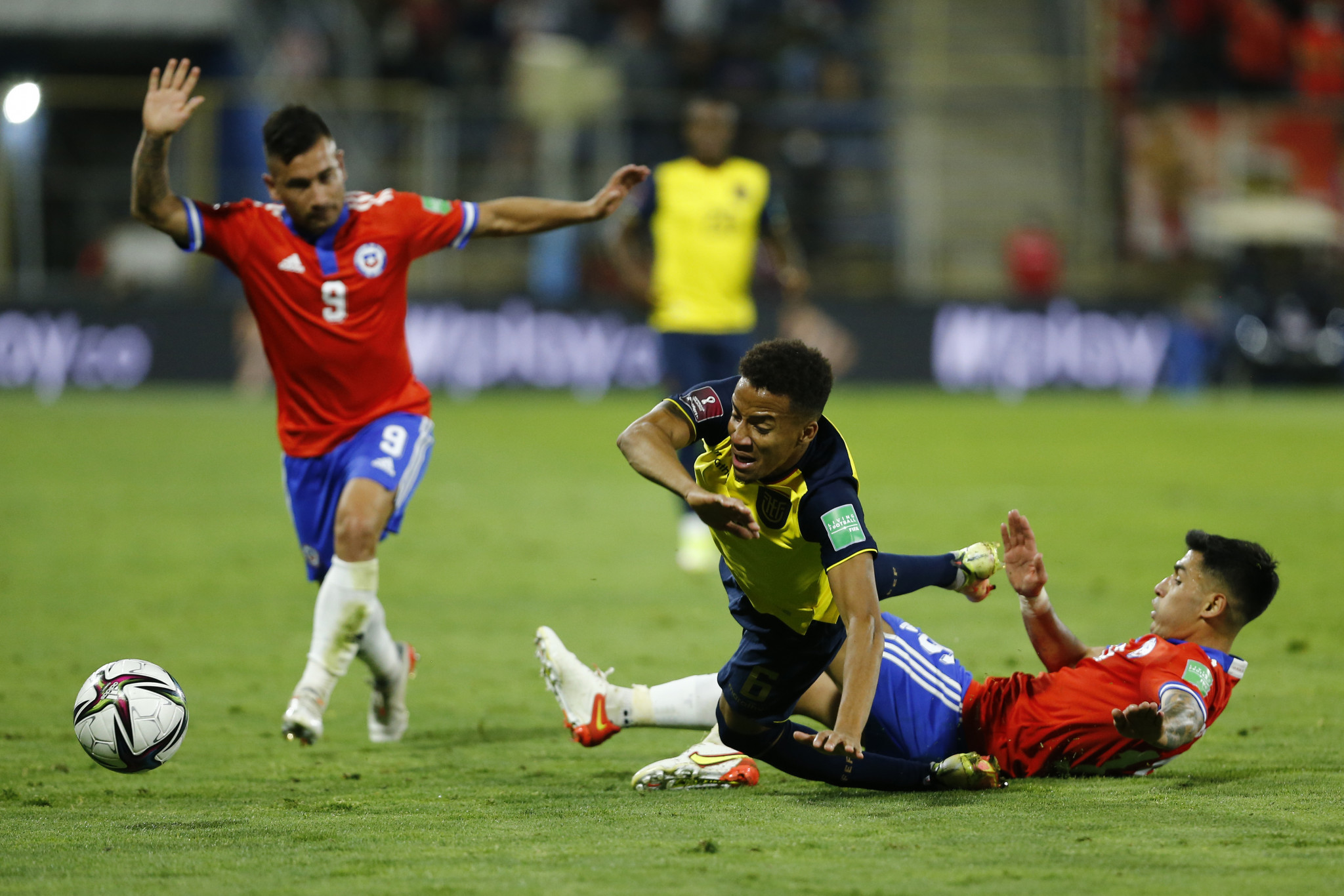 The Football Federation of Chile alleges Byron Castillo, in yellow, was born in Colombia, not Ecuador ©Getty Images