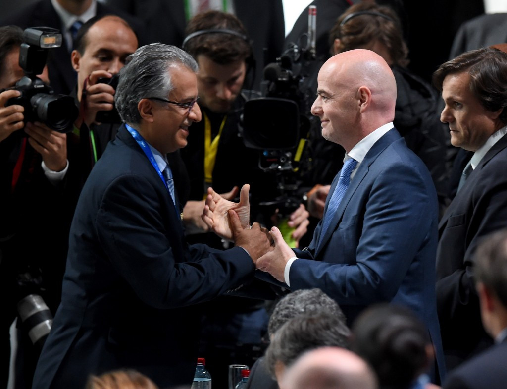 The AFC President was gracious in defeat after Gianni Infantino was announced as the new FIFA President ©Getty Images