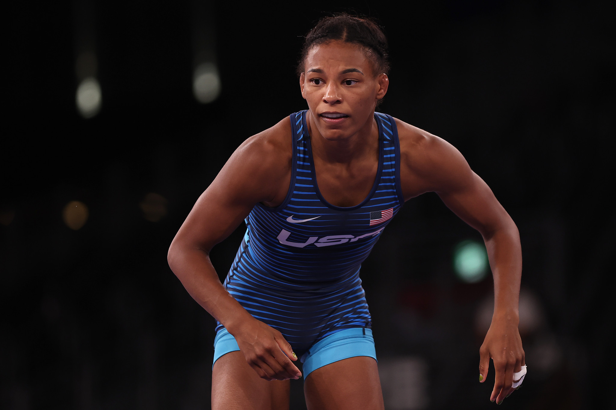 American world champion Jacarra Winchester was beaten by Canada's Karla Godinez Gonzalez in the women's freestyle 55kg category final at the Pan American Championships ©Getty Images