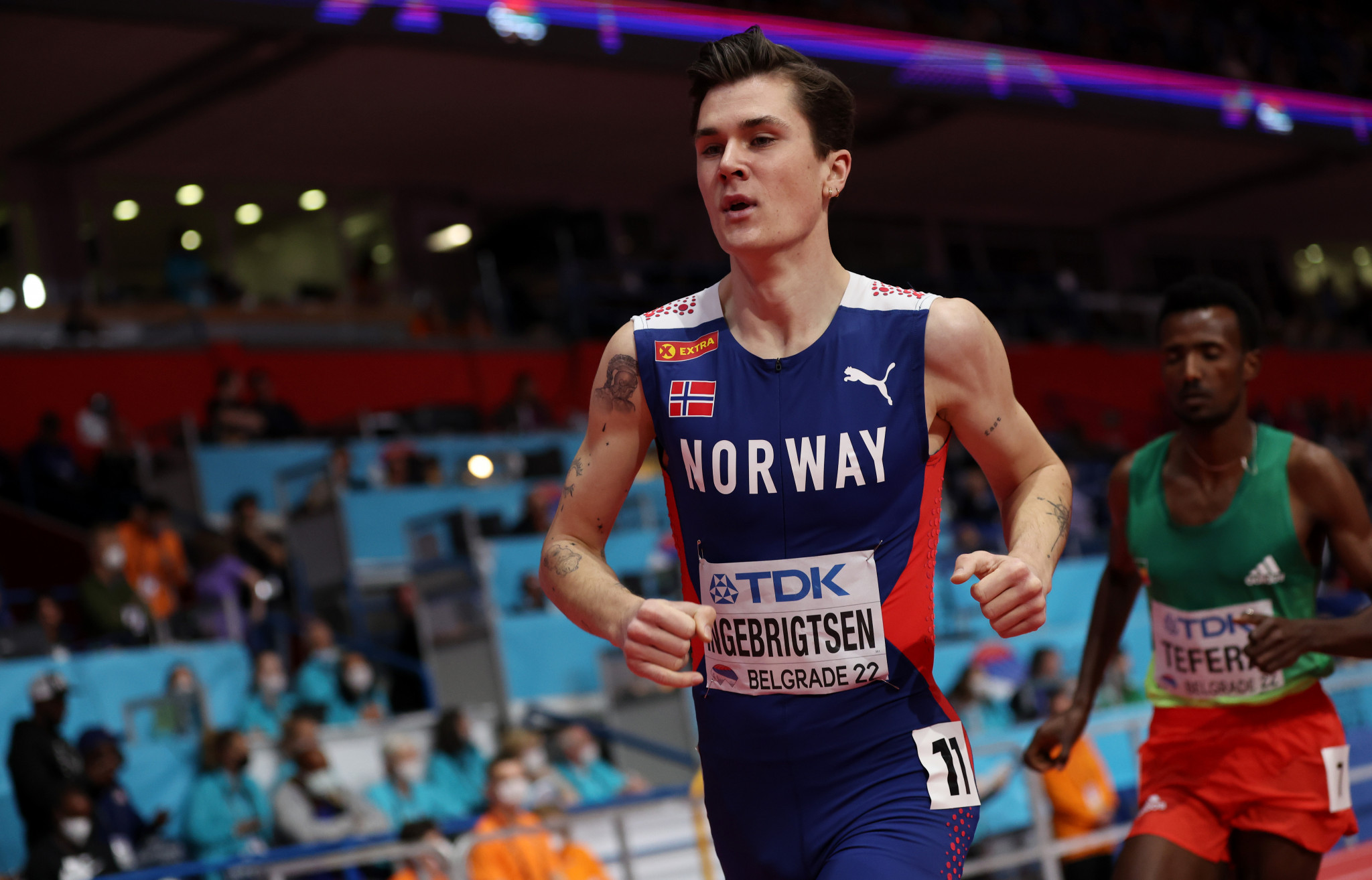Norway's Olympic 1500m champion Jacob Ingebrigtsen won his first Dream Mile at Oslo's Bislett Games tonight in a Diamond League record of 3min 46.46sec ©Getty Images