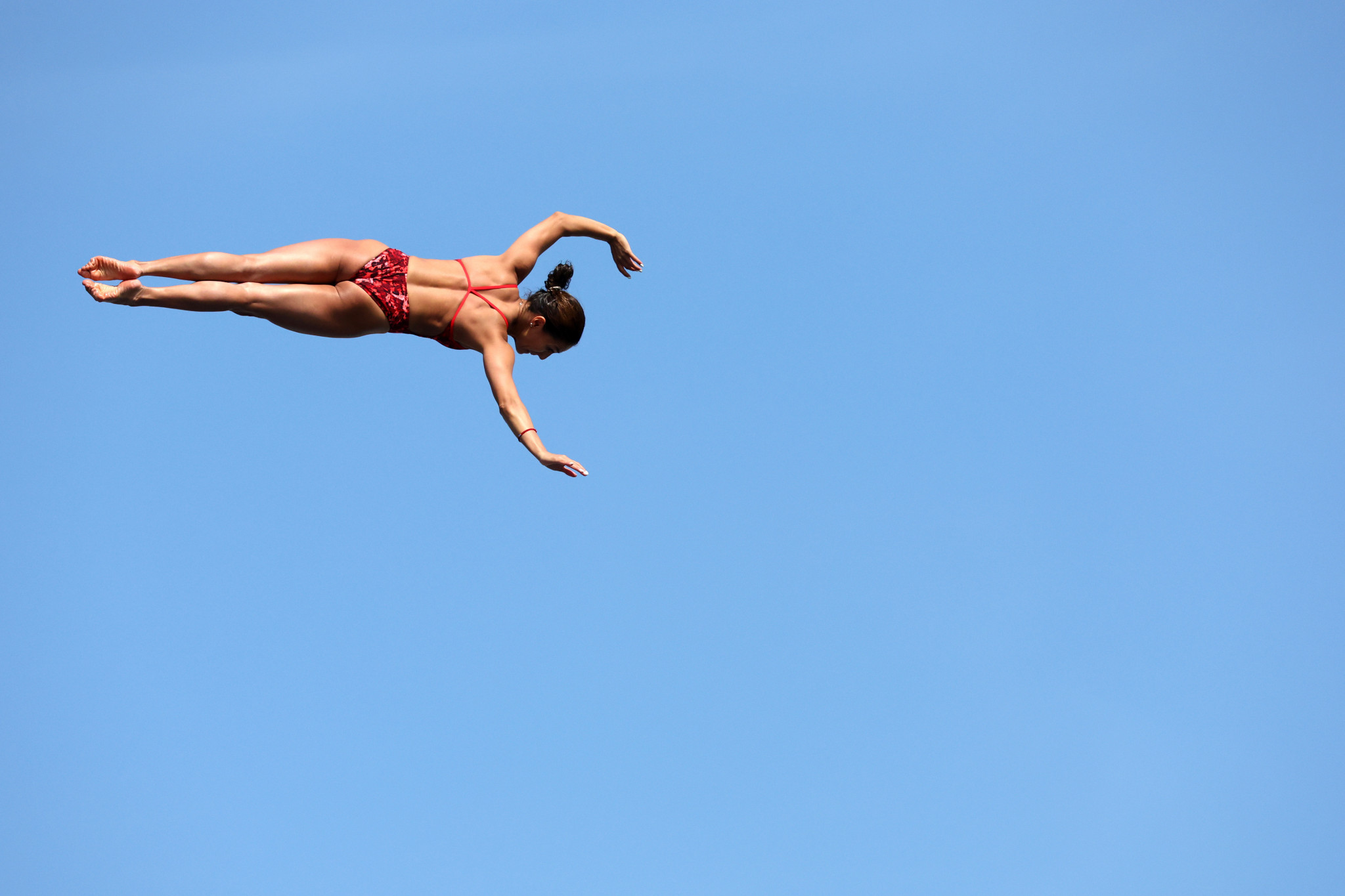 High diver Adriana Jiménez was at the signing ceremony ©Getty Images