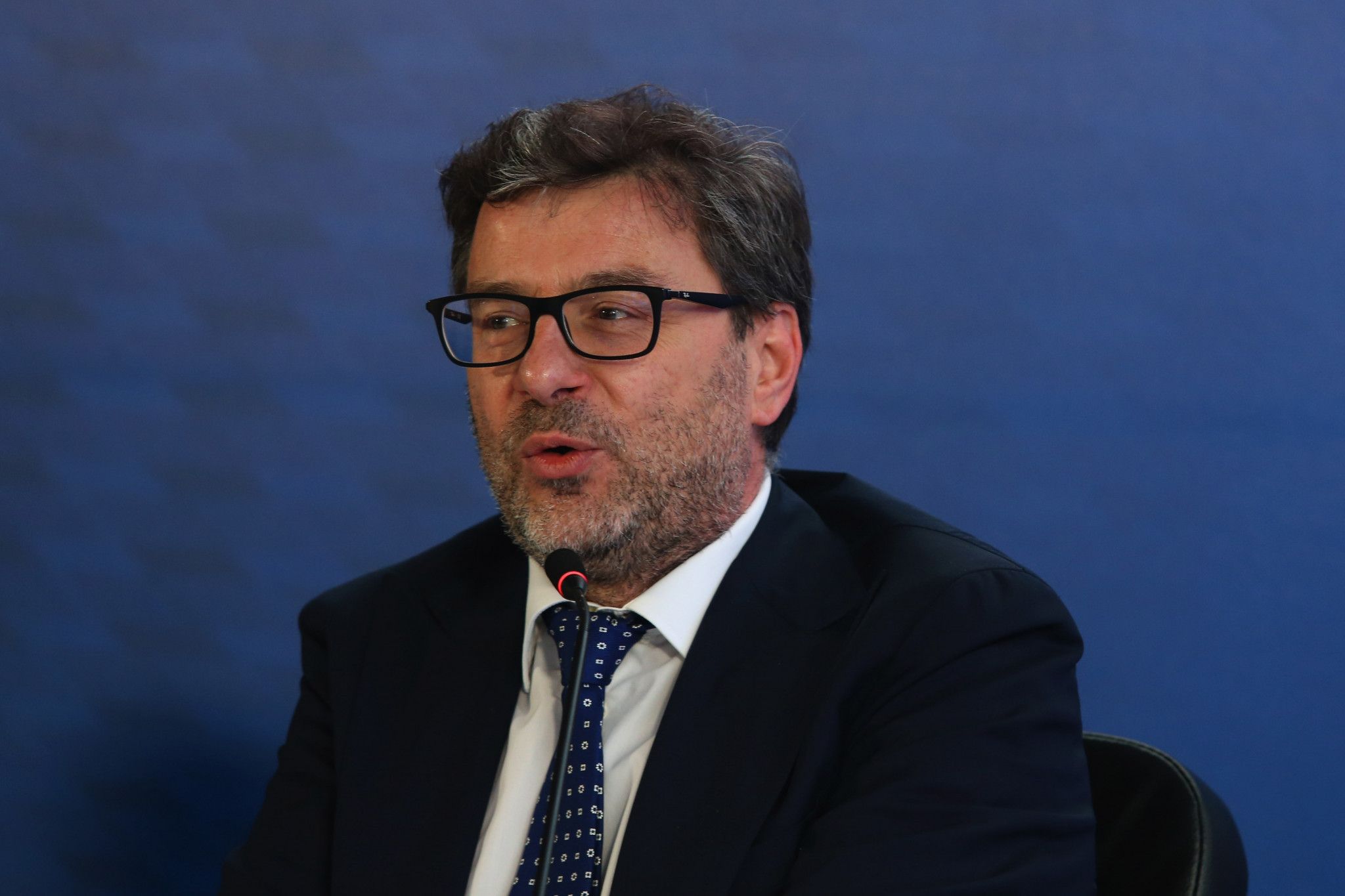 Minister of Economic Development Giancarlo Giorgetti took part in the conference as one of the speakers ©Getty Images