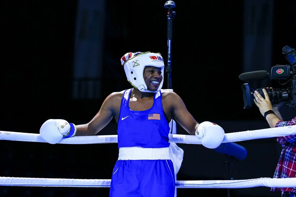 American Morelle McCane appeared confident having soundly defeated Leonie Müller of Germany ©IBA