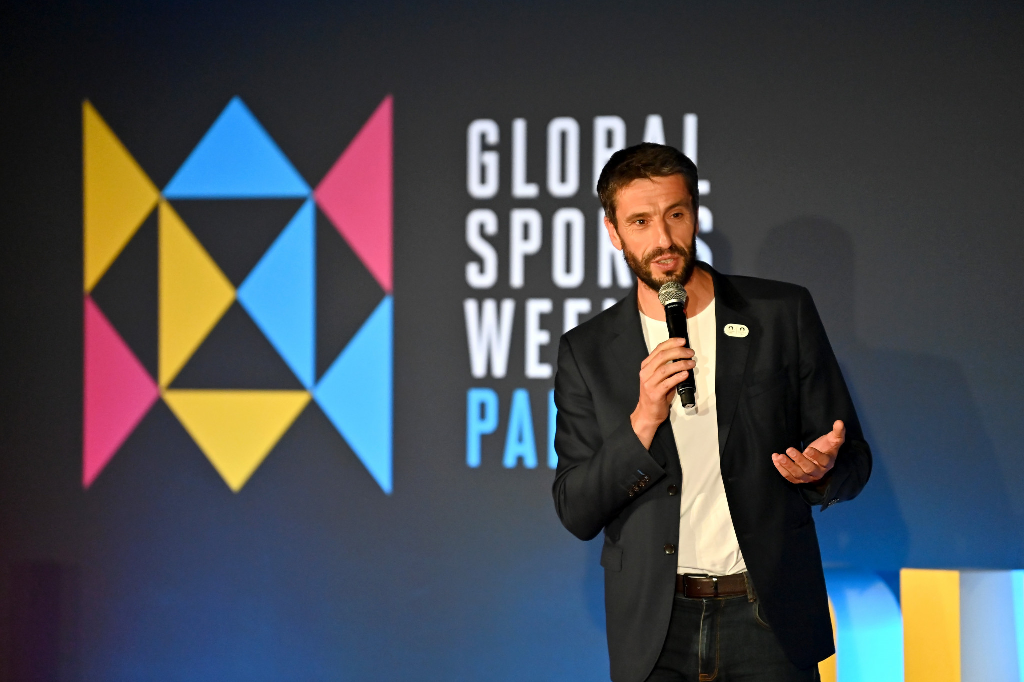Paris 2024 President Tony Estanguet discussed plans for the Opening Ceremony of the Olympics in the French capital at Global Sports Week ©Getty Images