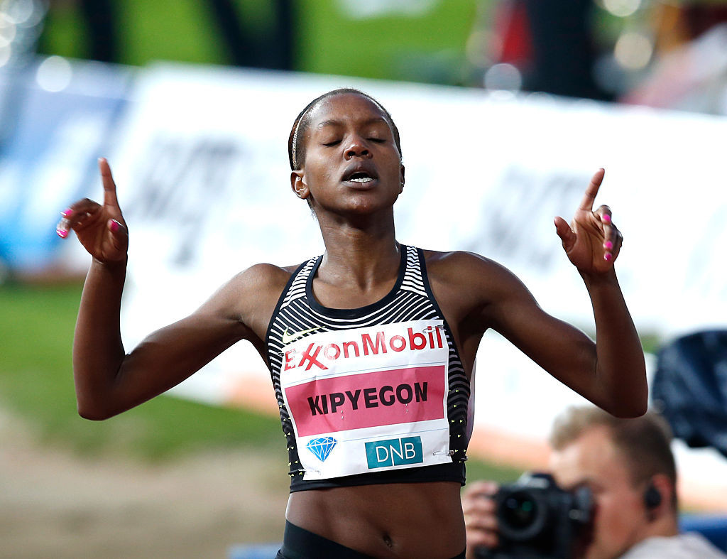 Kenya's double Olympic 1500m champion Faith Kipyegon runs over 3,000m against Francine Niyonsaba, the Diamond League 5,000m champion from Burundi ©Getty Images