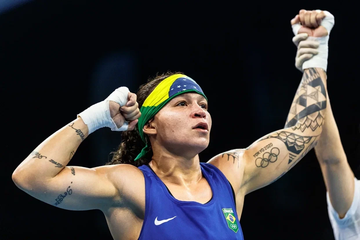 World champion Beatriz Ferreira of Brazil won her opening bout on her way to defending her title ©IBA