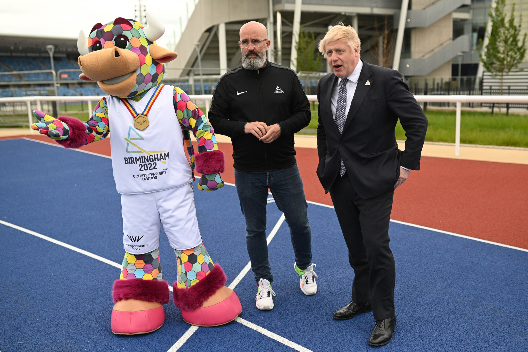 British Prime Minister Boris Johnson made an unexpected visit to the Alexander Stadium ©Getty Images