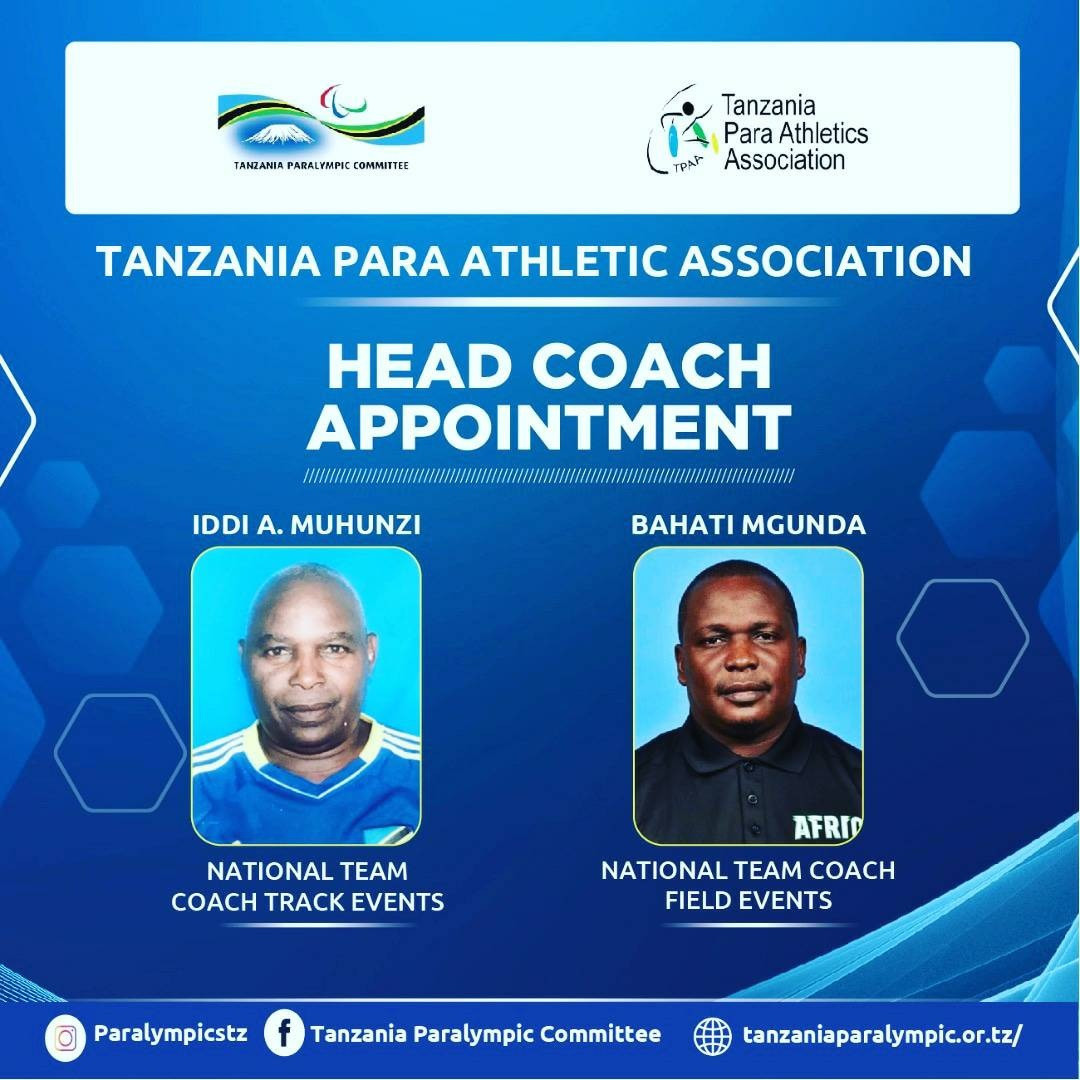 Idd Muhunzi and Bahati Mgunda will head up Tanzania's respective Para track and field teams ©TPC
