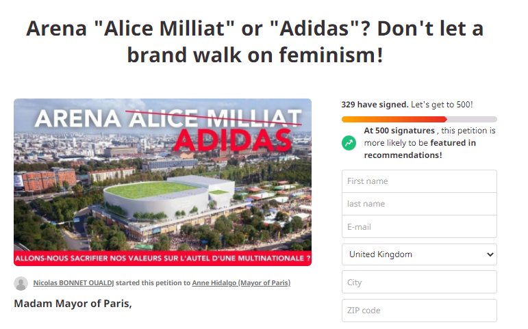 A petition has been launched calling for the venue to be named after Alice Milliat ©Change.org