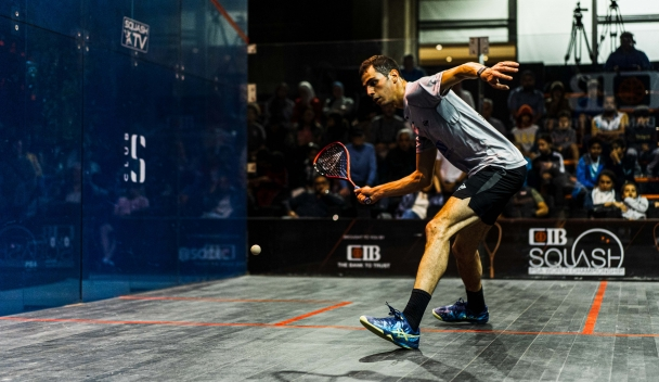 Ali Farag earned a first round win in the men's draw in Cairo ©PSA World Tour